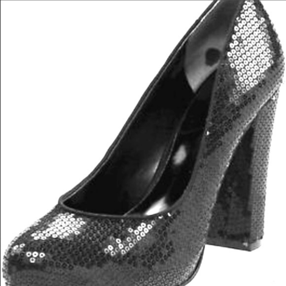 nine west black block heels